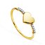 Anillo de oro bicolor 18K con diseño de corazón liso, un regalo ideal con detalles elegantes.